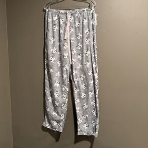 Rene Rafe Gray Pajama Pants with Cat Print Size Large